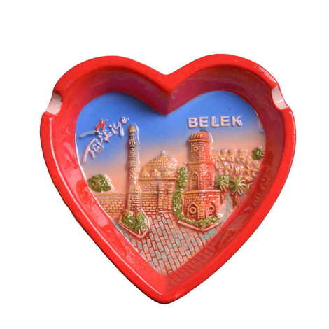 Belek Themed Heart Shaped Ceramic Ashtray