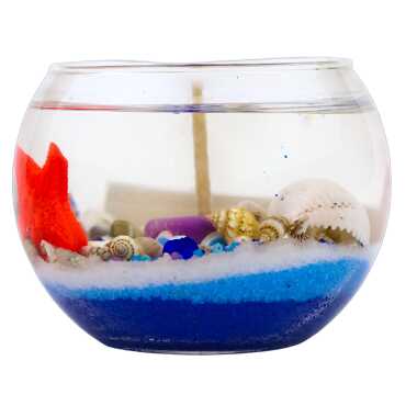 Belek Themed Large Round Glass Candle with Gel Wax - 6