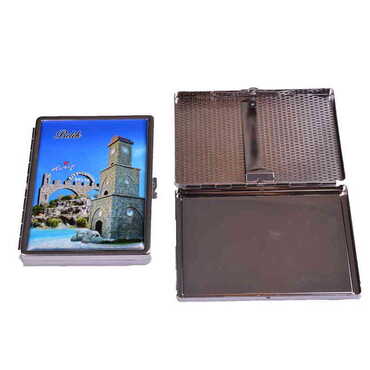 Myros - Belek Themed Metal Cigarette Case 103x80x11 mm