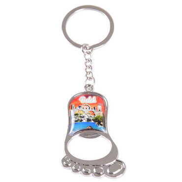 Myros - Belek Themed Metal Foot Shaped Opener Keychain 37x118 mm