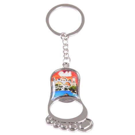 Belek Themed Metal Foot Shaped Opener Keychain 37x118 mm