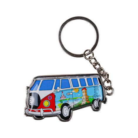 Belek Themed Minibus Shaped Metal Keychain - 1
