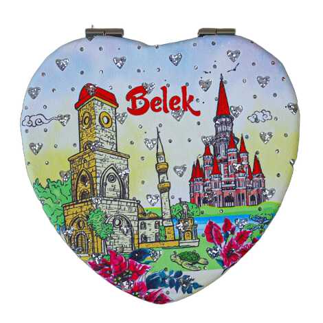 Belek Themed Myros Heart PU Mirror - 4