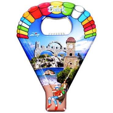 Myros - Belek Themed Parachute Shaped Metal Magnetic Opener 113x75 mm