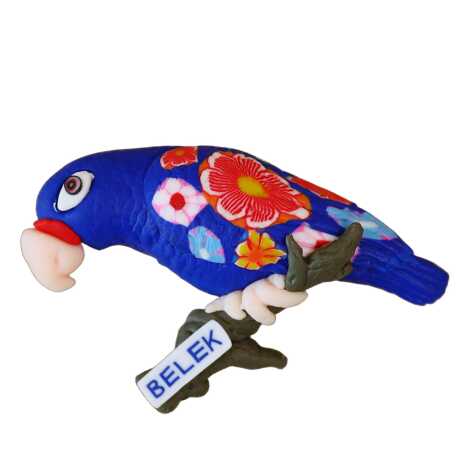 Belek Themed Parrot on Branch Refrigerator Magnet - 3