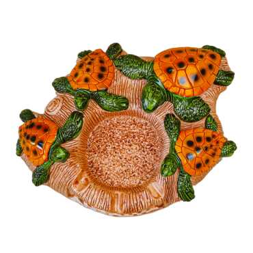Belek Themed Plaster Ashtray with Four Turtles - 5
