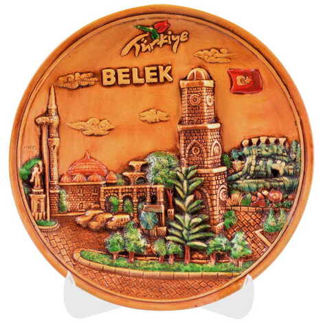 Belek Themed Plaster Raised Cottage Wall Plate 20 Cm