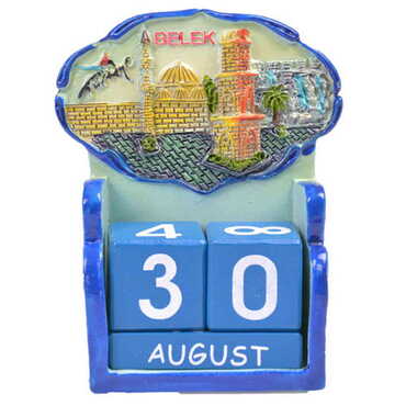 Myros - Belek Themed Polyester Blue Calendar