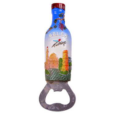 Myros - Belek Themed Polyester Bottle Shaped Bottle Opener 30x110 mm