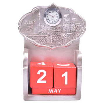 Myros - Belek Themed Polyester Clock Calendar 100x4x130 mm