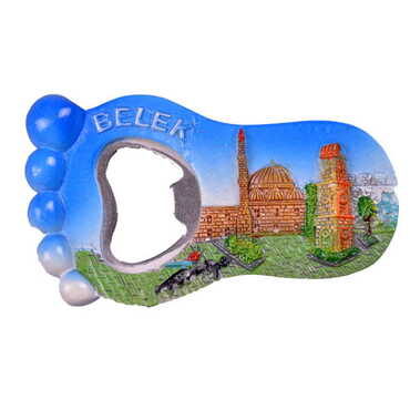 Myros - Belek Themed Polyester Foot Shaped Bottle Opener 45x80 mm