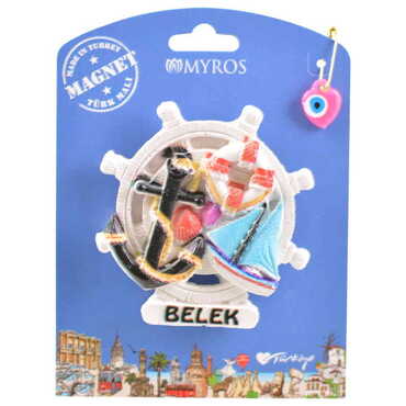 Myros - Belek Themed Polyester UV Printed Custom Backing Carded Fridge Magnet