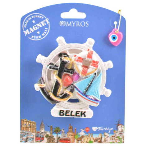 Belek Themed Polyester UV Printed Custom Backing Carded Fridge Magnet