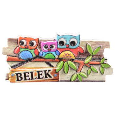 Belek Themed Polyester UV Printed Stoned And Nacrous Fridge Magnet - Thumbnail