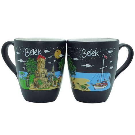 Belek Themed Porcelain Custom Printed Conical Mug - 4
