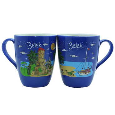 Belek Themed Porcelain Custom Printed Conical Mug - 5