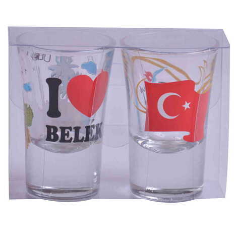 Belek Themed Shot Glass Set of 2 Pcs