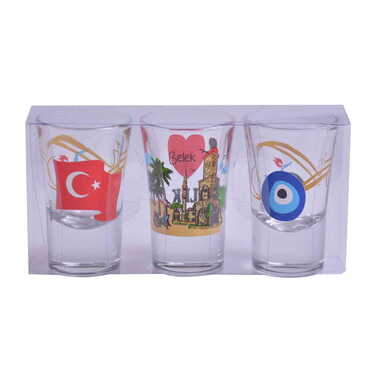 Myros - Belek Themed Shot Glass Set of 3 Pcs