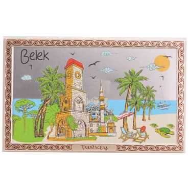 Myros - Belek Themed Silver Plated Desktop Decor White 78X125 Mm