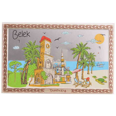 Belek Themed Silver Plated Desktop Decor White 78X125 Mm