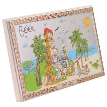 Belek Themed Silver Plated Desktop Decor White 78X125 Mm - Thumbnail