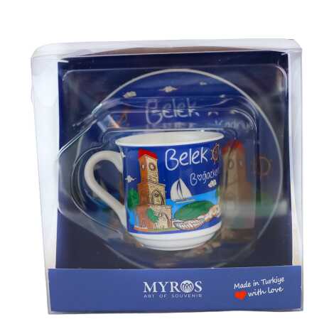 Belek Themed Single Porcelain Coffee Cup - 4