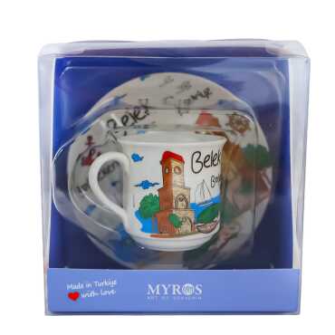 Belek Themed Single Porcelain Coffee Cup - 5