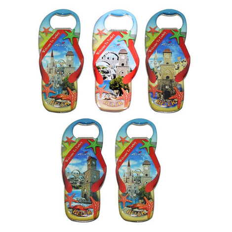 Belek Themed Slipper Shaped Metal Magnetic Bottle Opener 110x45 mm - 3