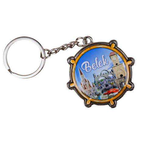 Belek Themed Steering Wheel Shaped Metal Keychain - 5