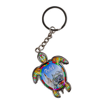 Belek Themed Turtle Shaped Metal Keychain - 5