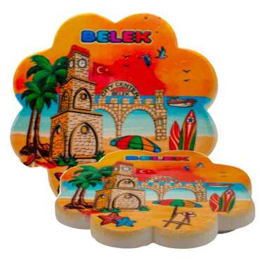Belek Themed UV Daisy Traditional Coaster 88 mm - Myros