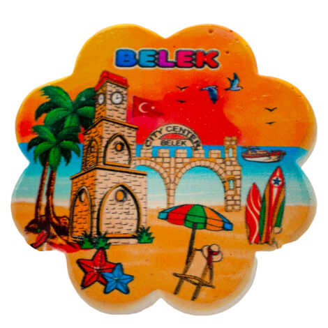 Belek Themed UV Daisy Traditional Coaster 88 mm - 2