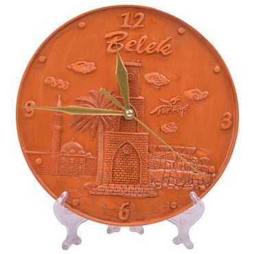 Myros - Belek Themed White Color Polyester Desktop Clock