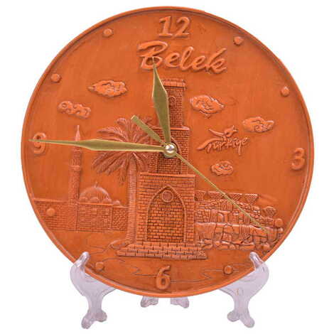 Belek Themed White Color Polyester Desktop Clock