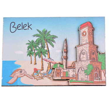 Belek Themed Wooden Customised 2D Souvenir Fridge Magnet - Thumbnail