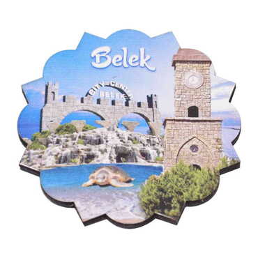 Belek Themed Wooden Customised Souvenir Coaster Set of 4 pcs 90 mm - 4
