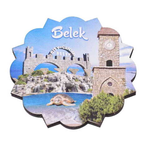 Belek Themed Wooden Customised Souvenir Coaster Set of 4 pcs 90 mm - 4