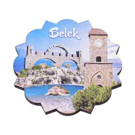 Belek Themed Wooden Customised Souvenir Coaster Set of 4 pcs 90 mm - 5
