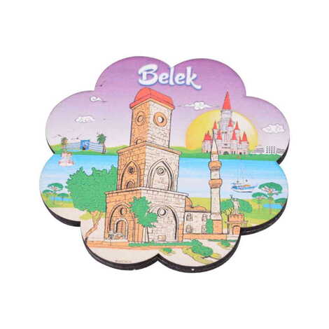 Belek Themed Wooden Customised Souvenir Coaster Set of 4 pcs 90 mm - 7