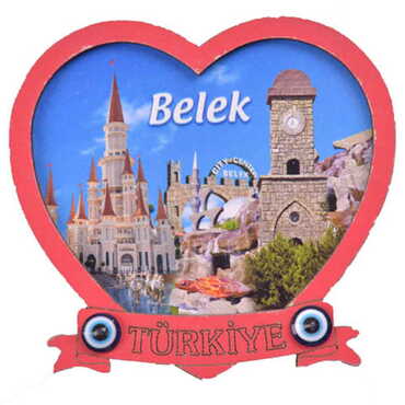 Myros - Belek Themed Wooden Cute Animals Souvenşr Fridge Magnet Serie C 90x120 mm