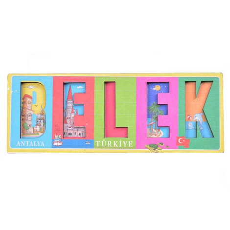 Belek Themed Wooden UV Printed City Name Letter Fridge Magnet