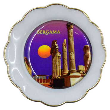 Toptan Bergama Temalı Myros Tabak Magnet 73 mm - Thumbnail