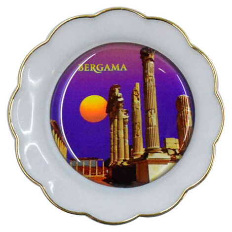 Toptan Bergama Temalı Myros Tabak Magnet 73 mm