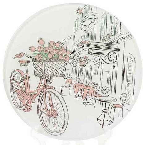 Bicycle Themed Bespoke Printed Glass Plate 21 Cm