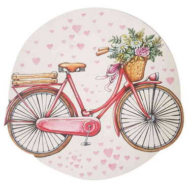 Myros - Bicycle Themed Wooden Customised Round Travel Coaster 100 mm