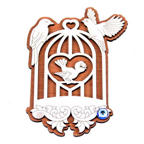 Bird Themed Wooden Engraved Souvenir Fridge Magnet