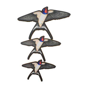 Myros - Bird Themed Wooden Wall Decoration Set of 3 pcs