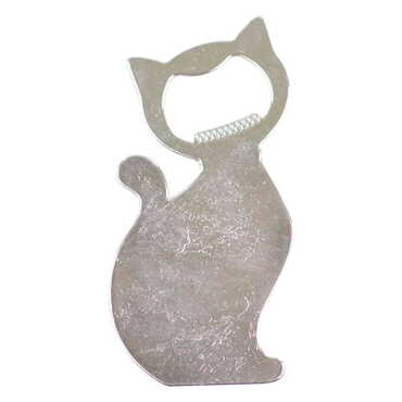 Myros - Blank Metal Cat Shaped Epoxy Magnetic Bottle Opener 97x48 mm