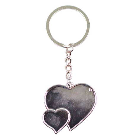 Blank Metal Double Heart Keychain 40x94 mm - 1