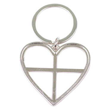 Myros - Blank Metal Heart Double Face Keychain 45x90 mm